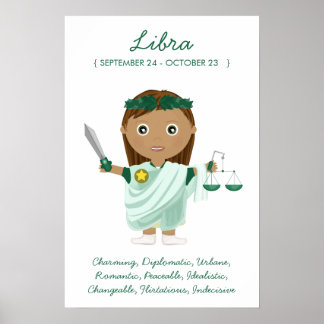 Libra - Poster Horoscope pour fille