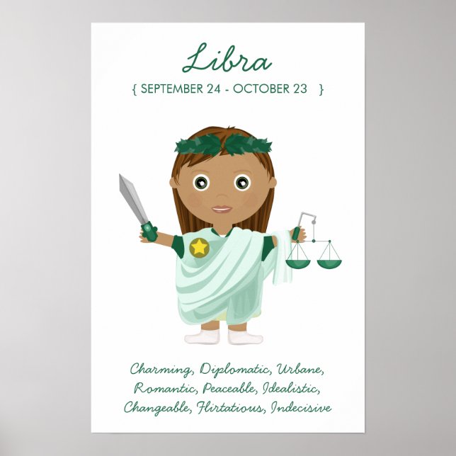 Libra - Poster Horoscope pour fille (Devant)