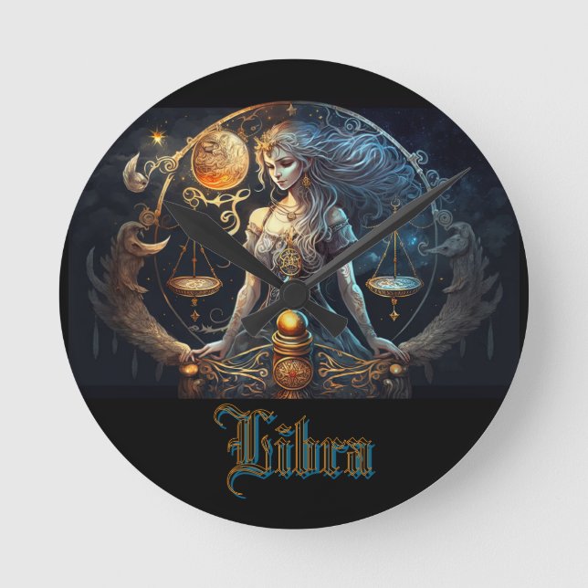 Libra Runde Wanduhr (Vorderseite)