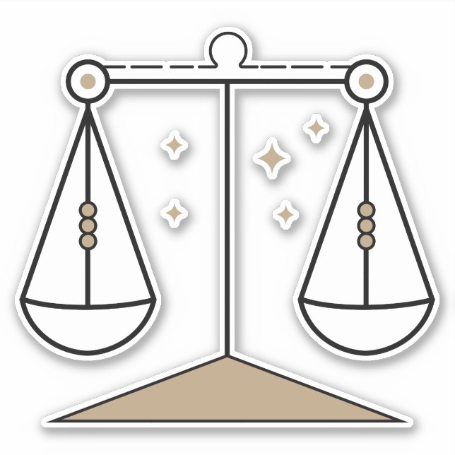 Libra Scales Air Signieren schwarzes astrologische Aufkleber (Vorderseite)