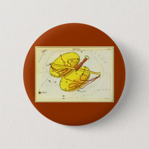 Libra Scales Vintag Constellation Urania Mirror Button
