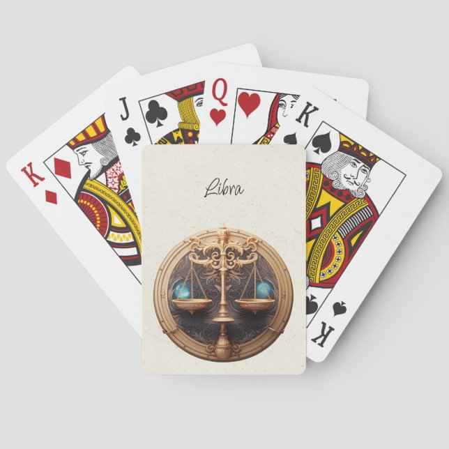 Libra Scales Zodiac Minimalistisch Spielkarten (Rückseite)