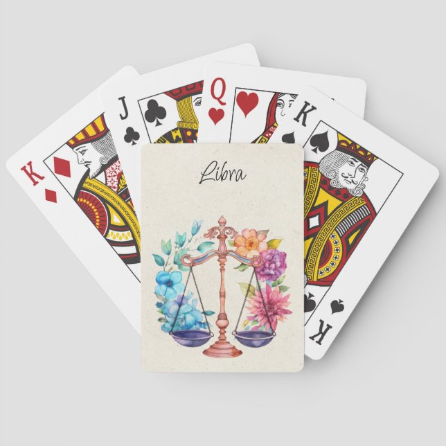 Libra Scales Zodiac Watercolor Spielkarten (Rückseite)