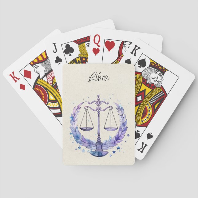Libra Scales Zodiac Watercolor Spielkarten (Rückseite)