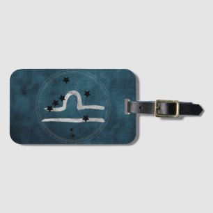 Libra schwarz & Silver zodiac Teal Gepäckanhänger