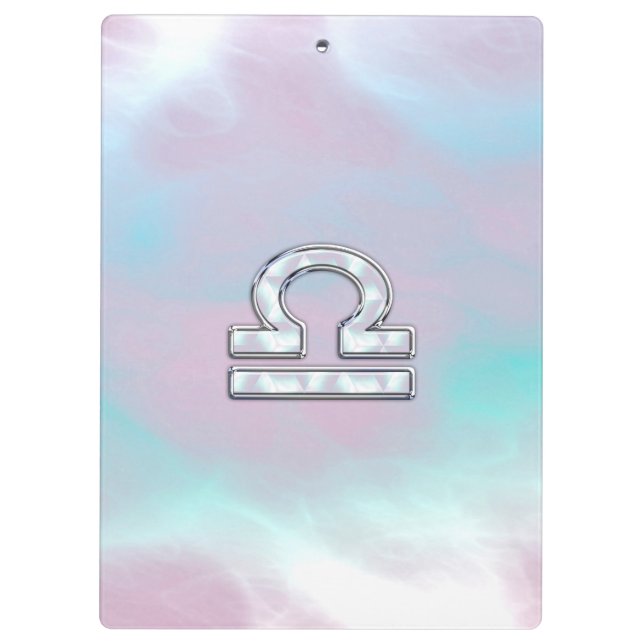 Libra Sign Mother of Pearl Style Klemmbrett (Rückseite)