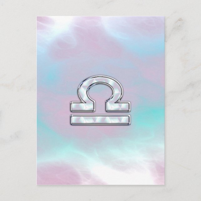 Libra Sign Mother of Pearl Style Postkarte (Vorderseite)