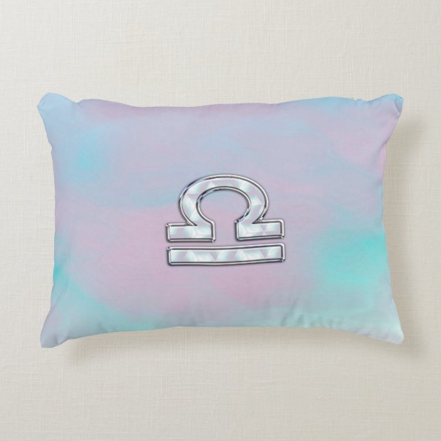 Libra Sign Mother of Pearl Style Zierkissen (Vorderseite)