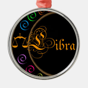 Libra Silbernes Ornament