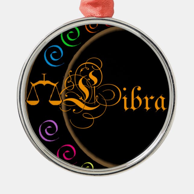 Libra Silbernes Ornament (Vorne)
