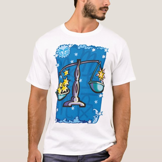 Libra-Skala mit Sternengewicht T-Shirt (Vorderseite)