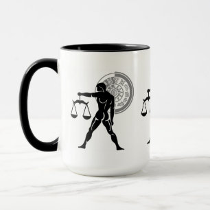 Libra-Skalen im griechischen Stil Zodiac Chart Tasse