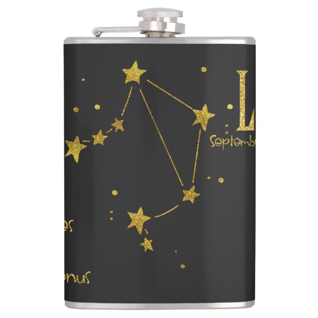 Libra Star Sign Flachmann (Vorderseite)