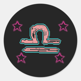 LIBRA Stars Runder Aufkleber