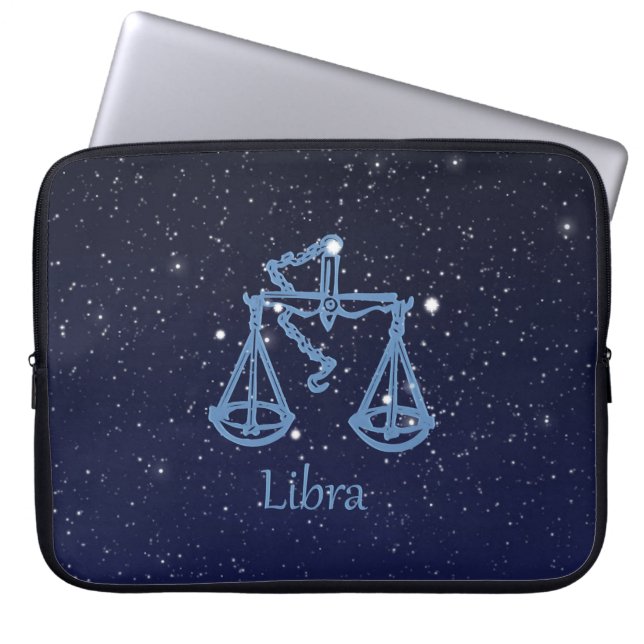 Libra-Sternbild und Zodiaka-Zeichen mit Sternen Laptopschutzhülle (Vorderseite)