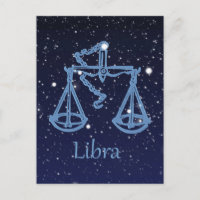 Libra-Sternbild und Zodiaka-Zeichen mit Sternen