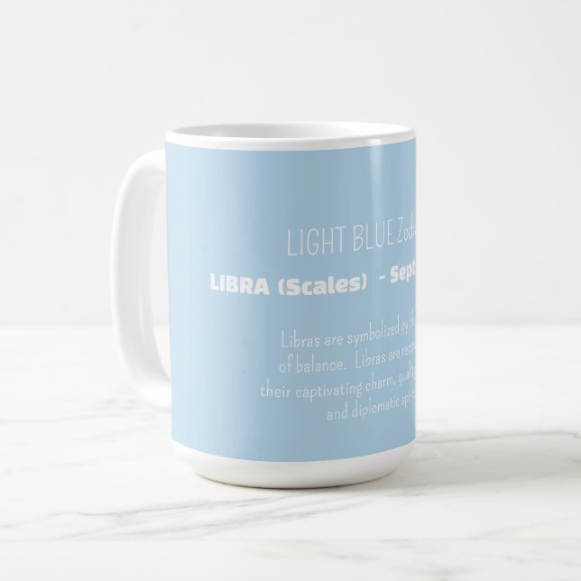 LIBRA-Sternzeichen Persönlichkeitsmerkmale Kaffeetasse (Vorderseite Links)