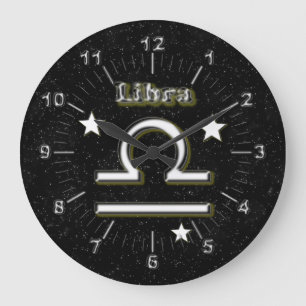 Libra-Symbol Große Wanduhr
