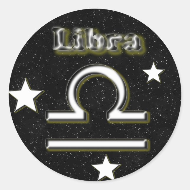 Libra-Symbol Runder Aufkleber (Vorderseite)