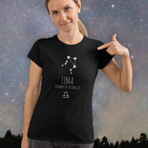 Libra T-shirt Constellation Zodiaque personnalis