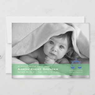 Libra the Scales Foto Birth Announccard Ankündigung