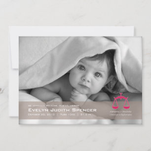 Libra the Scales Foto Birth Announccard Ankündigung