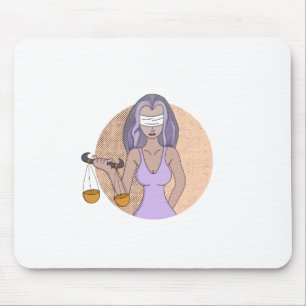 Libra und die Dame der Justiz Mousepad