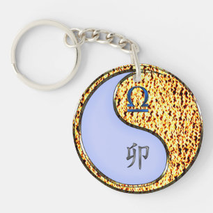 Libra und Feuerkaninchen Schlüsselanhänger