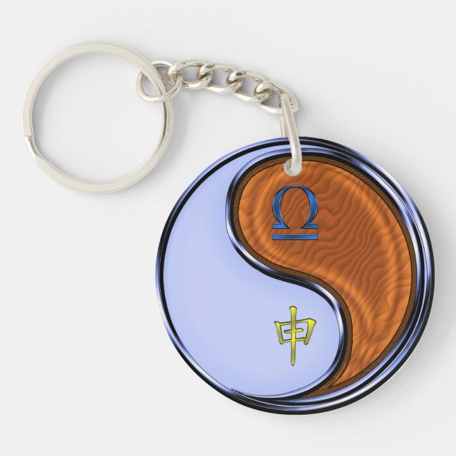 Libra und Holzaffe Schlüsselanhänger (Vorderseite)