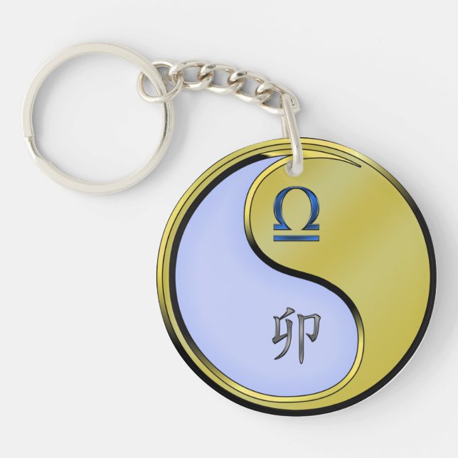 Libra und Metallkaninchen Schlüsselanhänger (Vorderseite)