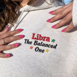 Libra unique Hoodie embroidered Gift  Bestickter Hoodie