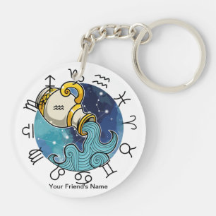 Libra - Verseau Porte-clés Acrylique Zodiaque 