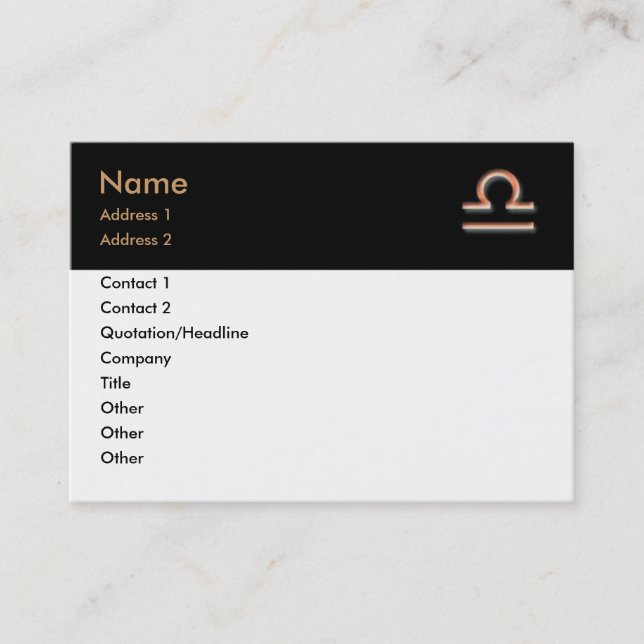 Libra-Visitenkarte Visitenkarte (Vorderseite)