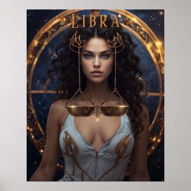 Libra Weibliches astrologisches Poster (Vorne)