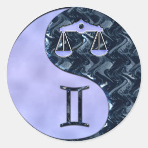 Libra Yin Yang Runder Aufkleber