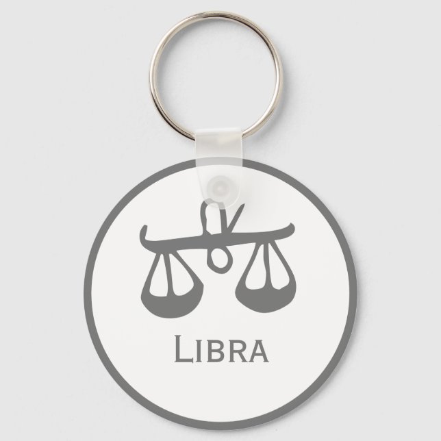 Libra-Zeichen des Zodiac-Designs Schlüsselanhänger (Vorderseite)