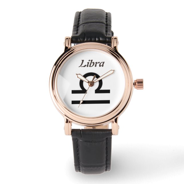 Libra-Zeichen des Zodiaks. Ladys Watches. Armbanduhr (Vorderseite)