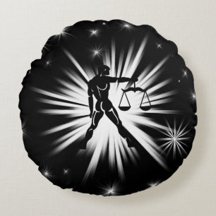 Libra-Zeichen Rundes Kissen