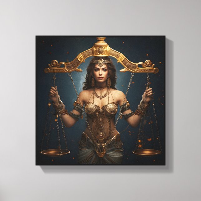 Libra Zodiac Art Canvas – Mechanica Astral Leinwanddruck (Vorderseite)