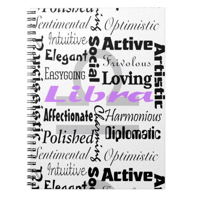 Libra Zodiac Astrologie Eigenschaften Collage Notizblock (Vorderseite)