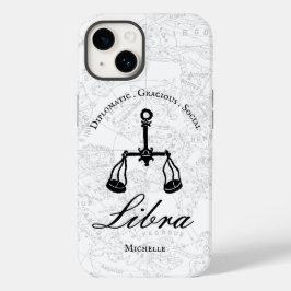 Libra Zodiac Astrologie Persönlichkeit Weiße Angew Case-Mate iPhone 14 Hülle
