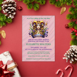 Libra Zodiac Baby Shower Lavender and Green Acryleinladungen