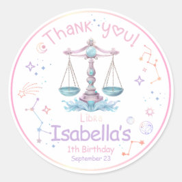 Libra Zodiac Birthday Runder Aufkleber