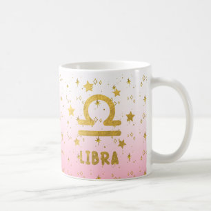 Libra Zodiac Blue and Gold Astrologie Tasse
