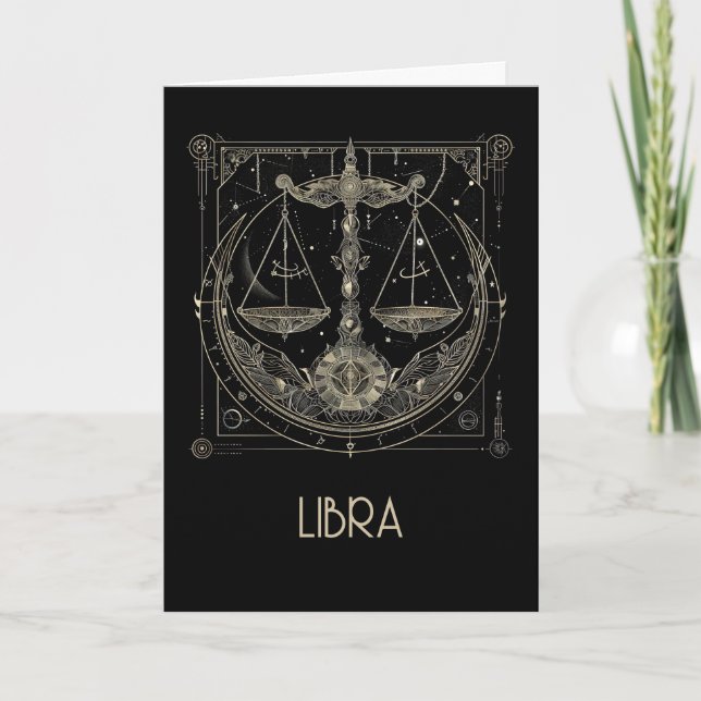 Libra Zodiac Constellation Blank Folded Card Dankeskarte (Vorderseite)