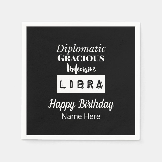Libra Zodiac Fun Charakteristika Geburtstag Serviette (Vorderseite)