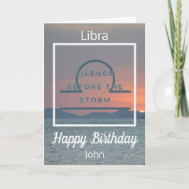 Libra Zodiac Fun Zitat zum blauen und weißen Gebur Karte