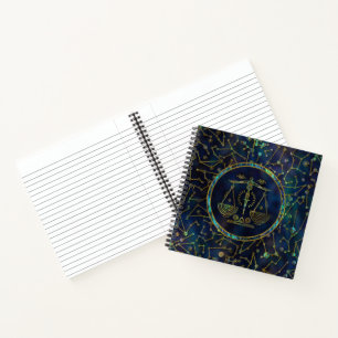 Libra Zodiac Gold Abalone Notizbuch