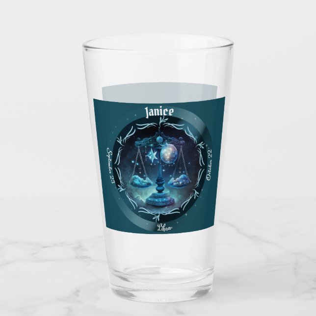 Libra Zodiac individuell anpassbares Bier Glas (Vorderseite)