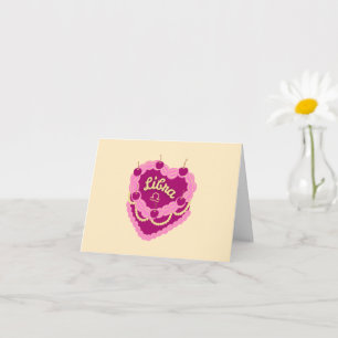 Libra Zodiac Pastel Heart Birthday Cake Karte
